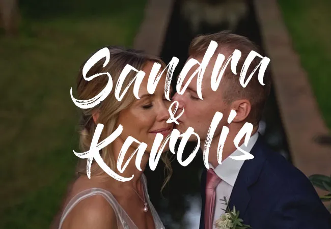 Sandra & Karolis, pareja protagonista de una película de boda de Las Bodas de Pantamaría